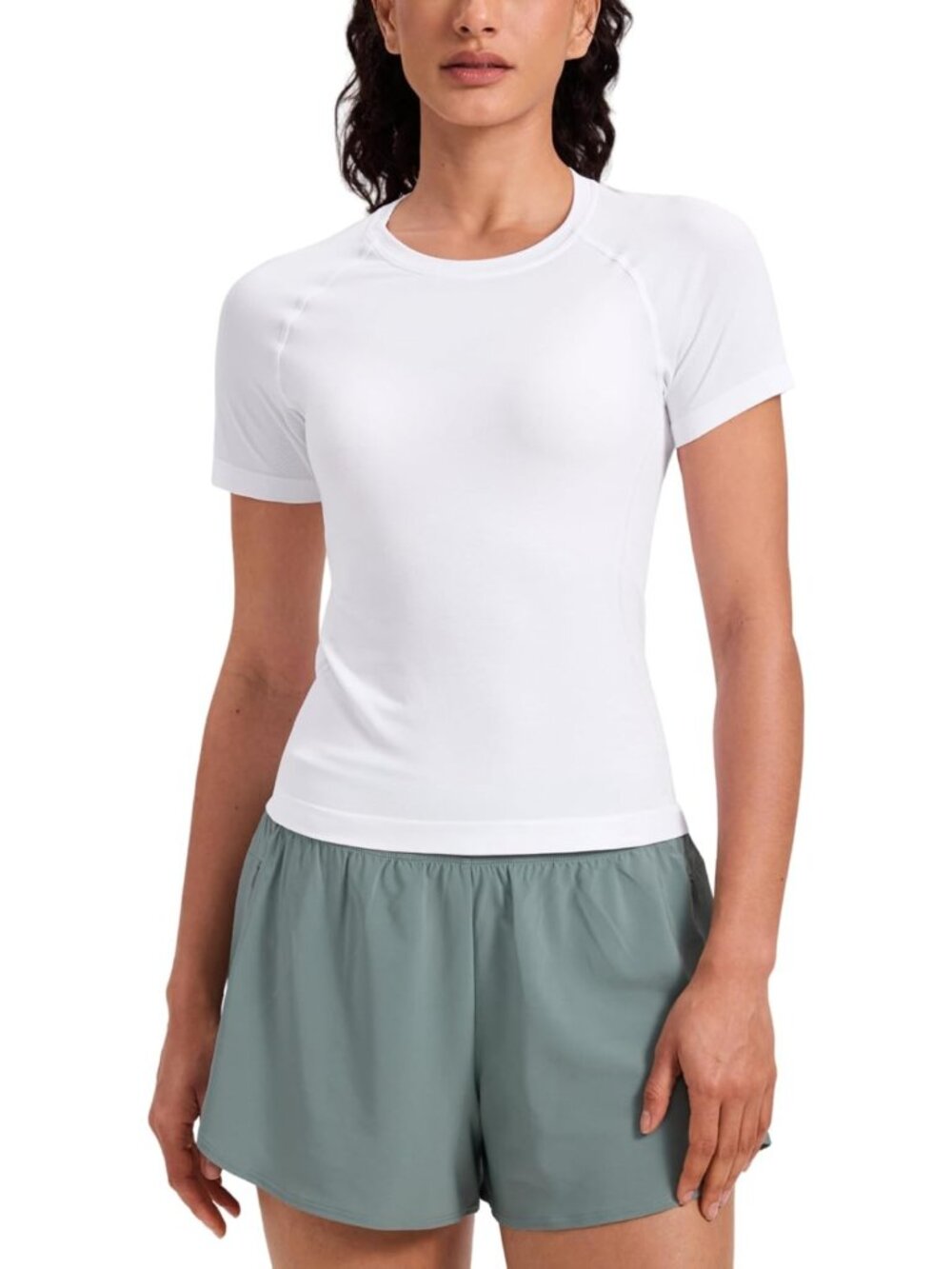 Seamless Waist-Length T-Shirt for Yoga & Fitness - Soft, Stretchy, Comfortable